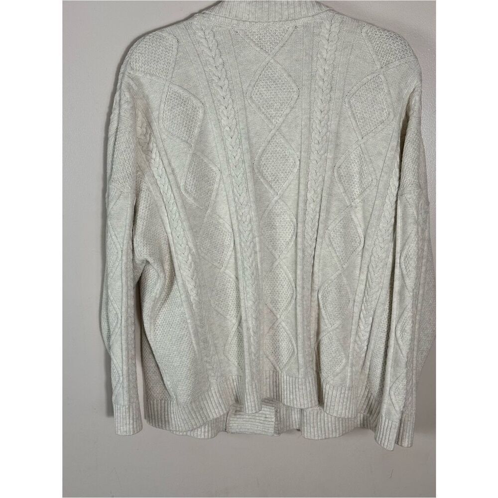 J. Jill Cream Cable-Knit Shawl Collar Cardigan - Picture 12 of 12